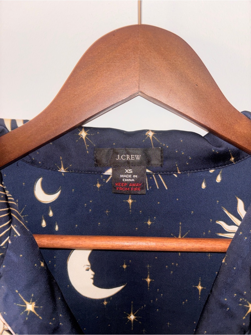 J. Crew Navy Moon & Gold Stars Woman Pajama Top
